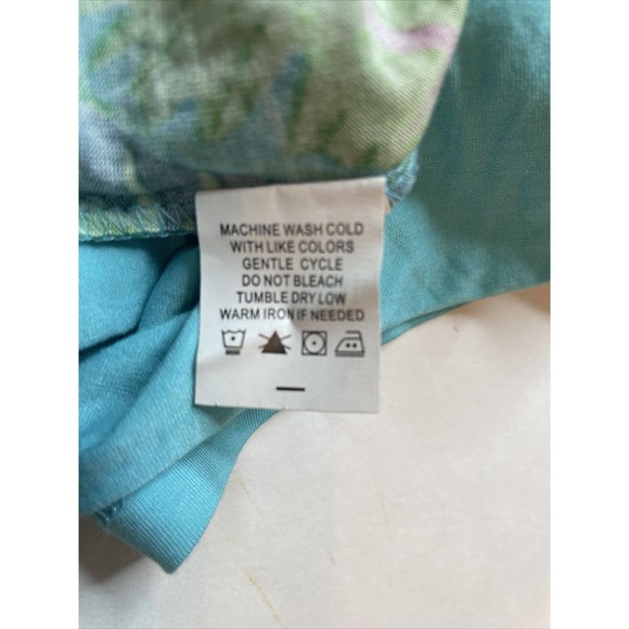 Marley Lilly NWT Woman’s Tropical Palm Tree Tank Blue Green Pink Large L/XL - Picture 7 of 7
